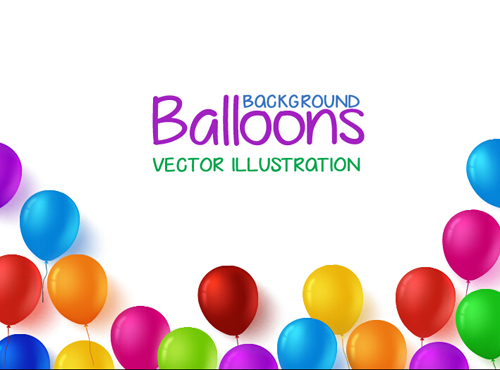 Birthday colorful balloons with white background vector 17 white colorful birthday balloons background   