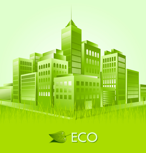 Creative ecology city background illustration 02 illustration ecology eco creative city   