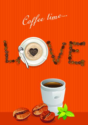 I love coffee theme poster design vector 03 poster design poster love coffee   