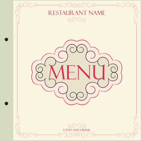 Classic retro restaurant menu cover vector material 04 vector material restaurant cover classic retro   