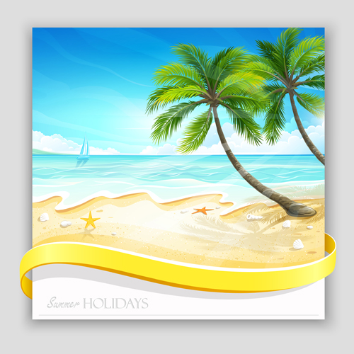 Tropical islands holiday background design vector 03 tropical islands holiday background design background   