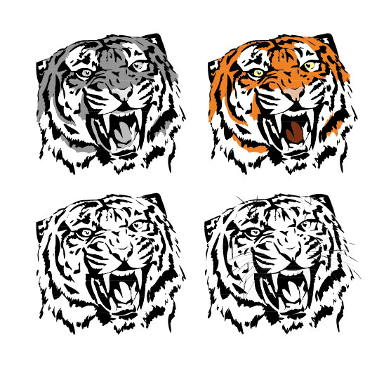 Set of Tiger vector picture art 05 tiger   
