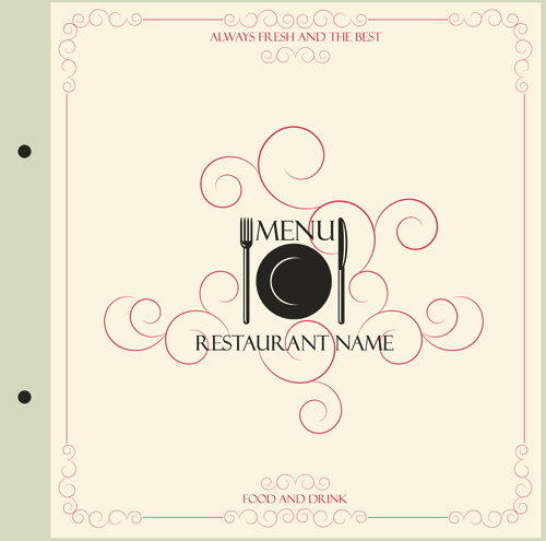 Classic retro restaurant menu cover vector material 05 vector material restaurant menu material cover classic retro classic   
