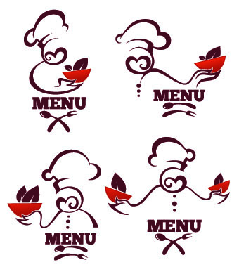 Creative chef menu logos vector set 05 logos logo creative chef   