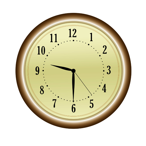 Round clock vintage styles vector material 01 styles round clock   