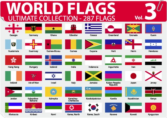 Various of World flags vector set 01 world Various flags flag   