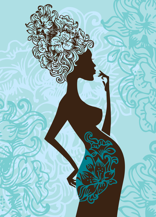 Pregnant woman design elements vector set 03 woman pregnant elements element   