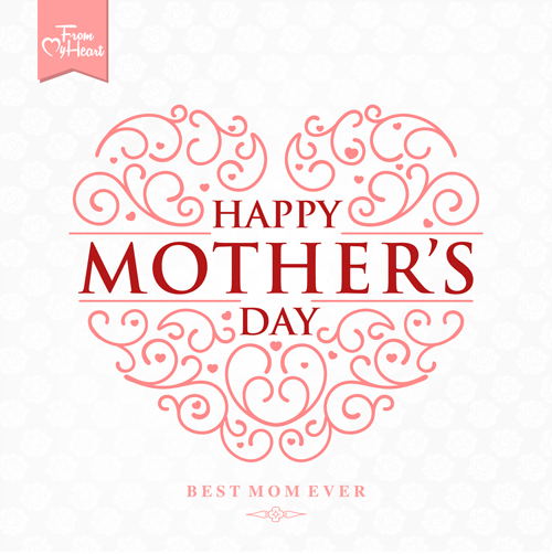 Set of happy mother's day art background vector 03 Mother's day mother happy background   