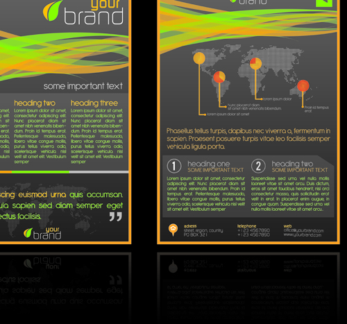 Commonly Flyer and business card design vector 01 flyer Commonly business card business   