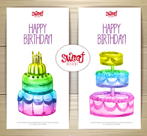 Sweet dessert happy birthday cards vectors 03 sweet happy birthday dessert birthday cards birthday   