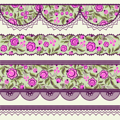 Ornate lace border design vector set 03 ornate lace border border   