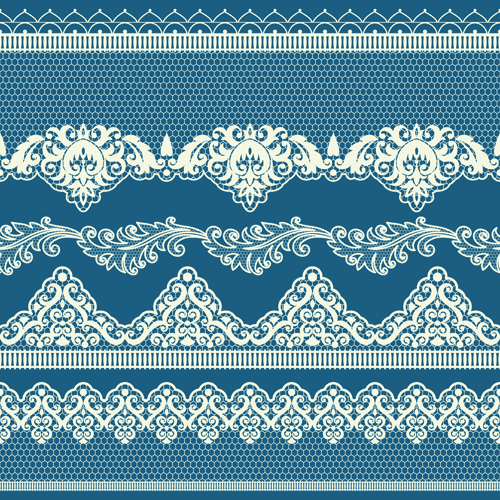 Ornate lace border design vector set 02 lace border lace   