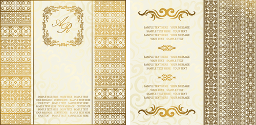 Ornate golden invitations design 02 ornate invitation golden   