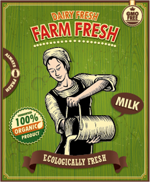 Farm fresh food poster vintage vector 02 vintage poster fresh food farm   