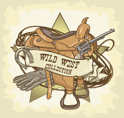 Vector wild west vintage labels 04 wild west vintage labels   