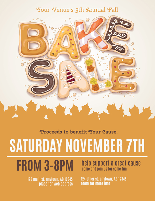 Vector bake sale poster design 02 sale poster design bake   