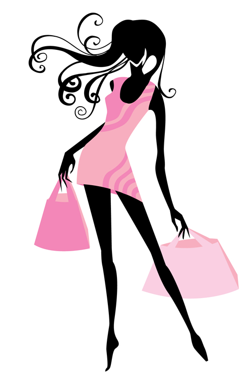 Set of Fashion girl vector graphic 02 girl fashion   