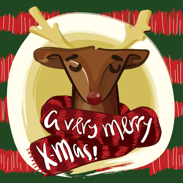 Merry christmas reindeer vector material reindeer merry christmas merry christmas   