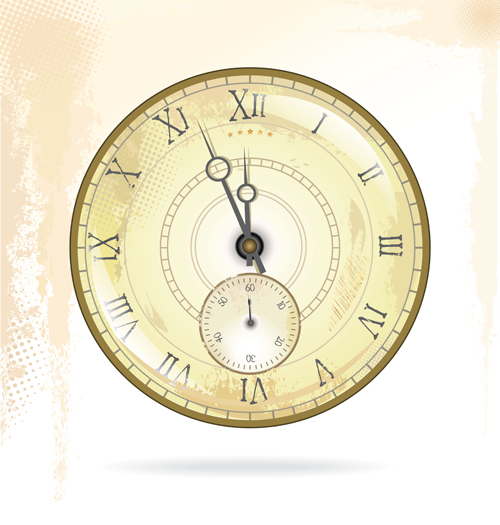 Round clock vintage styles vector material 08 Vintage Style vintage styles round clock   