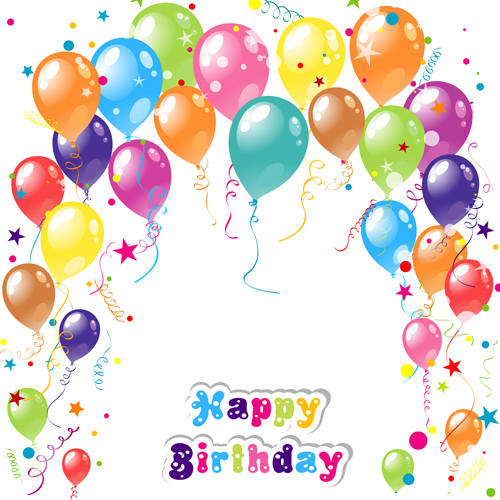 Balloon ribbon happy birthday background material 04 happy birthday happy birthday balloon background material background   