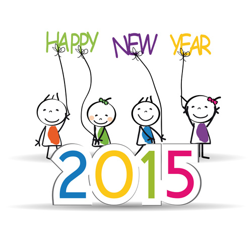 2015 New year and child design vector 08 new year child 2015   