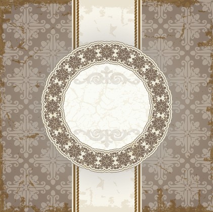 Vintage floral background with round frame vector 03 vintage frame floral background floral background   