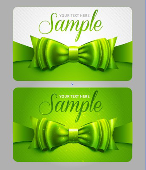 Set of Cards with ribbons and bow vector material 03 ribbons ribbon material cards card bow   