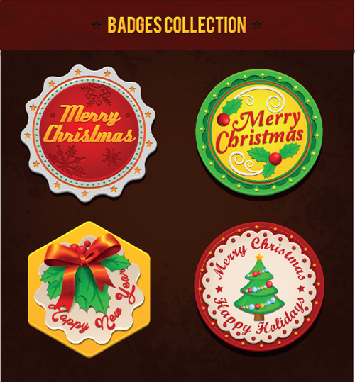 Christmas discount badges with labels vector 02 labels label discount christmas badges badge   