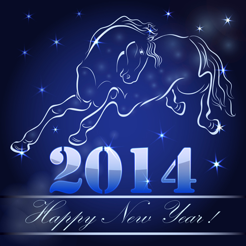 Vector set of 2014 Years Horse design elements 01 horse element design elements   