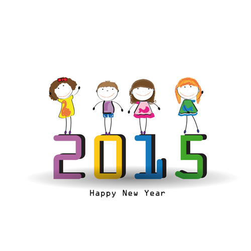 2015 New year and child design vector 02 new year child 2015   