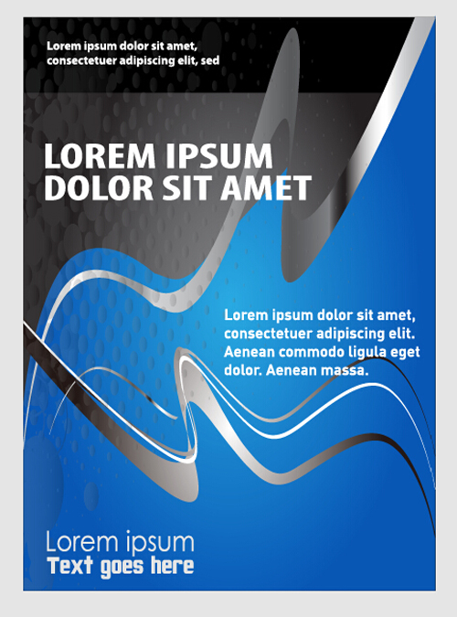 Blue styles brochure or flyer cover template vector 18 template styles flyer brochure blue   