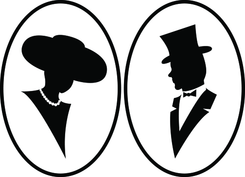 Creative man and woman silhouettes vector set 01 woman silhouettes silhouette man creative   