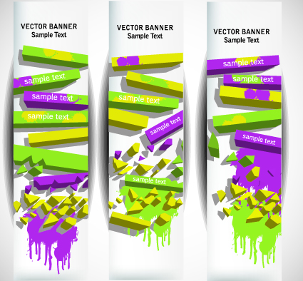Abstract Vertical web banner vector set 05 vertical banner abstract   