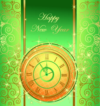 2014 New Year clock glowing background vector 04 new year glowing background vector background   