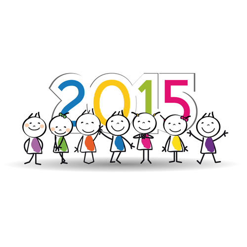 2015 New year and child design vector 04 new year child 2015   