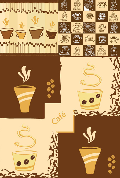 Cute coffee style Vector graphic coffee cup coffee beans coffee   