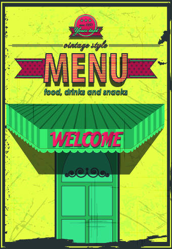 Retro cafe and restaurant menu 02 Retro font restaurant menu cafe   