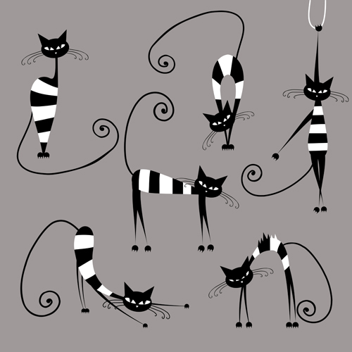 Vector Amusing cats design set 01 cats Amusing   