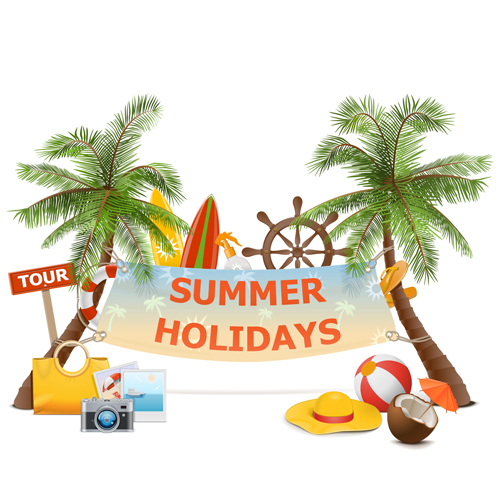 Summer holiday advertising banner vector summer holiday banner advertising   