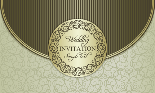 Floral ornate wedding invitation cards vector set 09 wedding ornate invitation cards invitation floral cards   