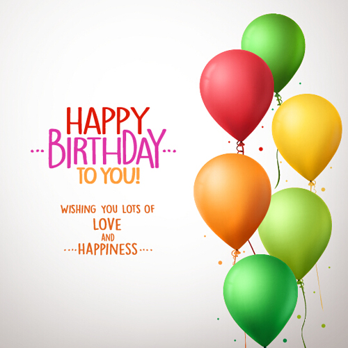 Birthday colorful balloons with white background vector 12 white colorful birthday balloons background   