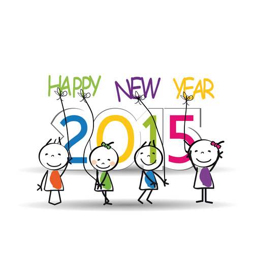 2015 New year and child design vector 07 new year child 2015   