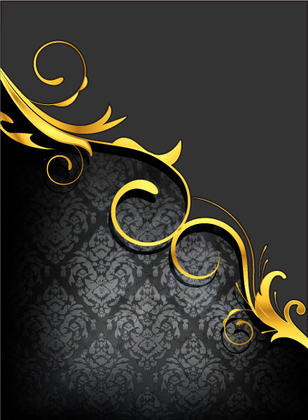 Glossy golden floral ornaments vector background 04 ornaments golden glossy background   
