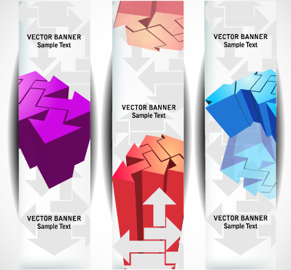 Abstract Vertical web banner vector set 04 vertical banner abstract   