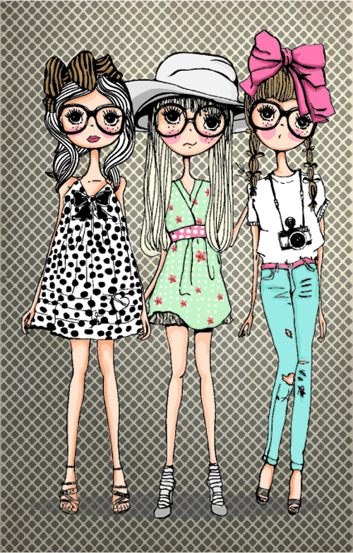 Fashion Girl with camera vector 04 girl fashion camera   