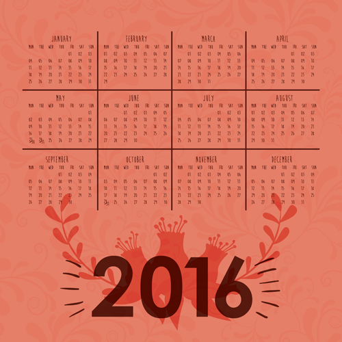 Simple wall calendar 2016 design vectors set 11 wall simple design calendar 2016   