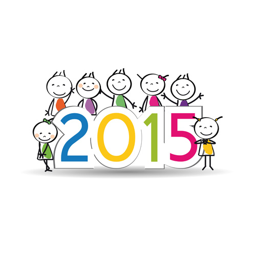 2015 New year and child design vector 05 new year child 2015   