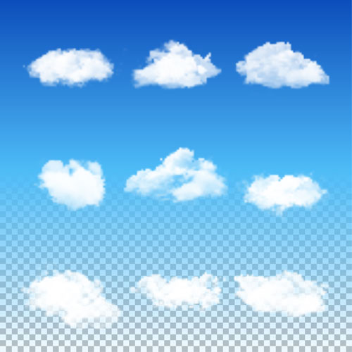 Realistic white cloud illustration vector 02 white realistic illustration cloud   