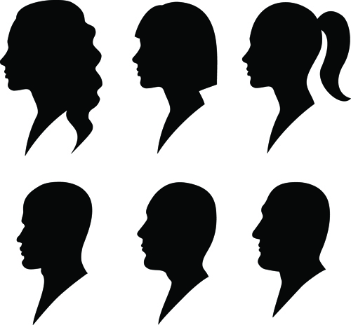 Creative man and woman silhouettes vector set 05 woman silhouettes silhouette man creative   