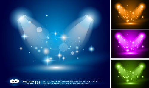 Set of Blue Spotlights background vector 03 spotlights blue   